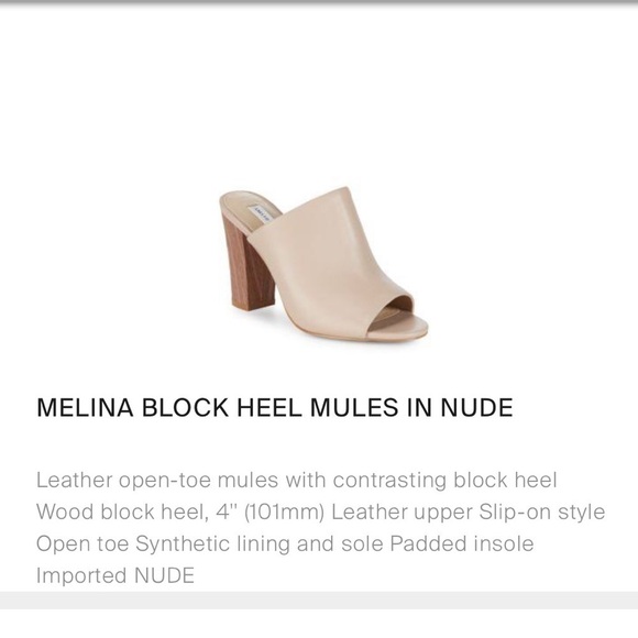 Saks Fifth Avenue Melina Block Heel Mule in Nude 9 - Picture 5 of 14